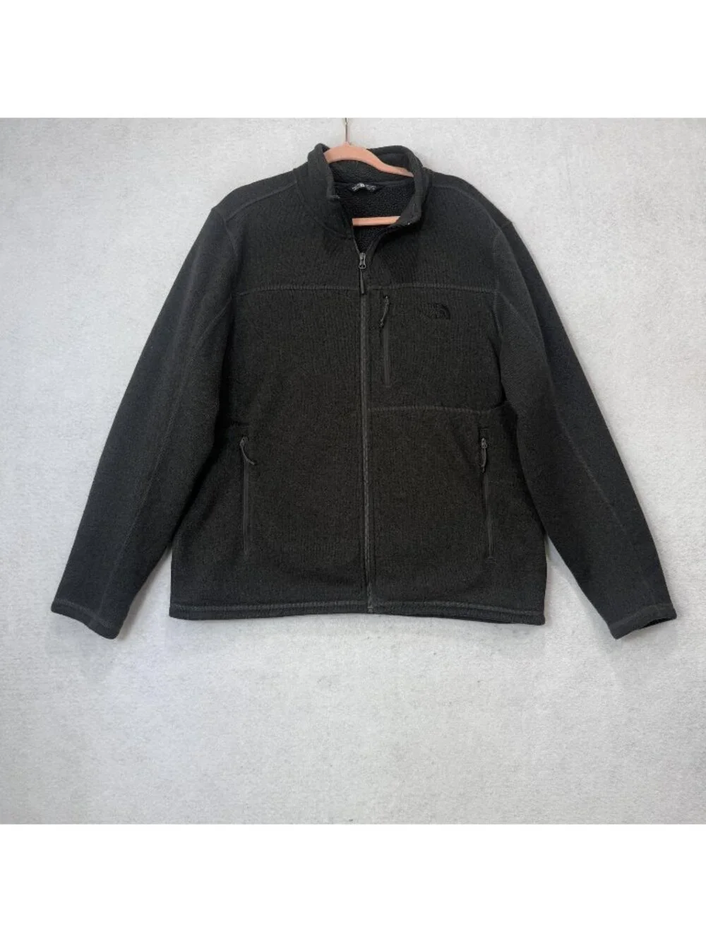 The North Face Jacket Mens XL Black Fleece Full Zip Outdoor Hiking Windbreaker